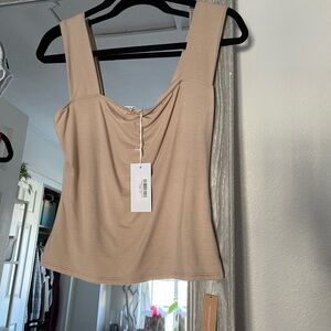 Beige Sleeveless Women's Top